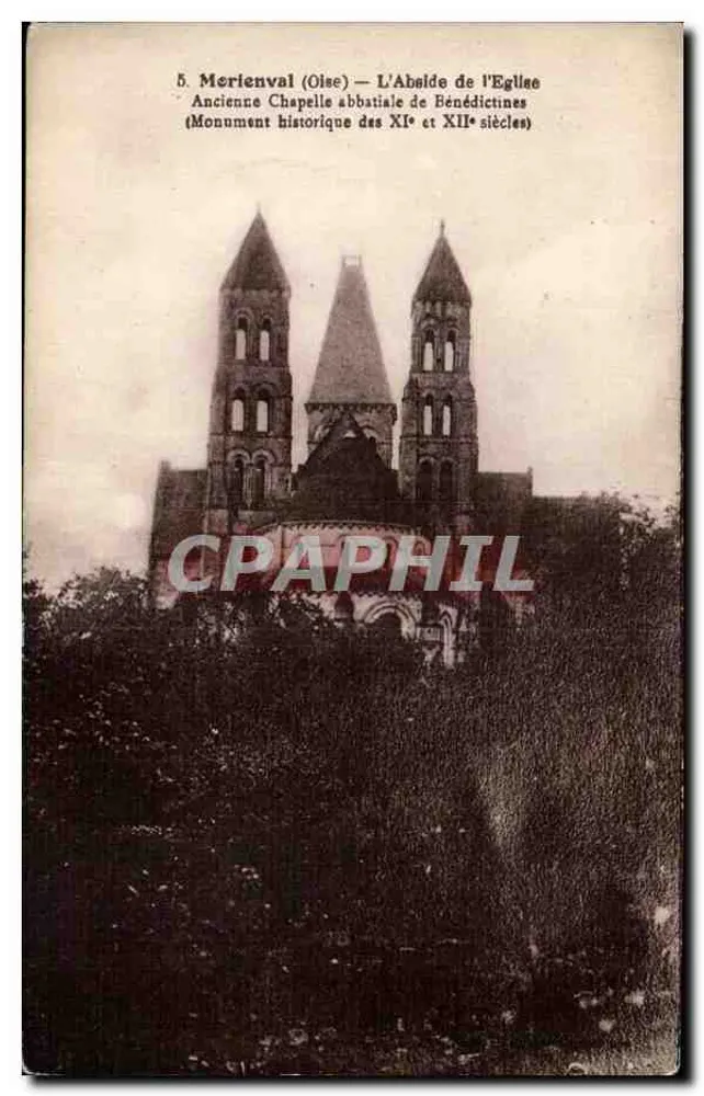 Merliénval (Oise) — A Abadia da Igreja — Velha capela abacial dos séculos XI e XII - Frente