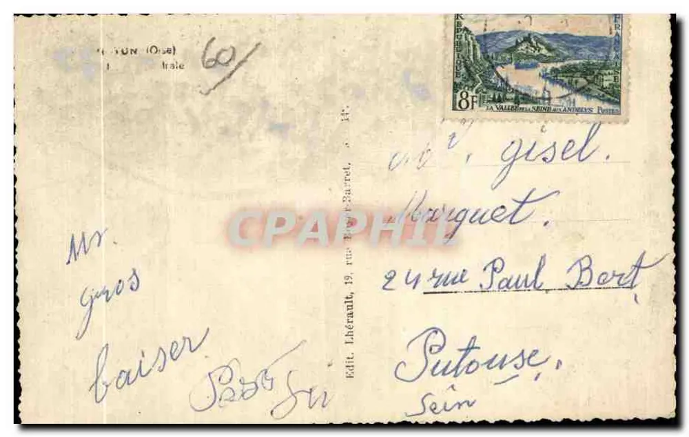 Igreja de São Pedro de La Ferté-Saint-Aubin — editor Livraria Barred, n° 60 - Verso
