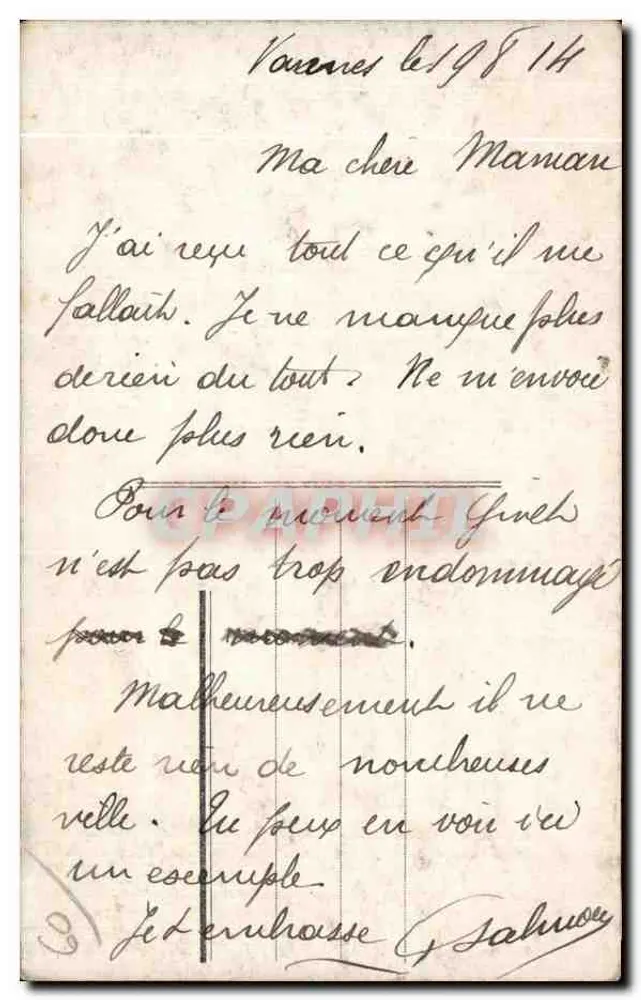 Senlis — Haus bombardiert von den Deutschen — Galimou, n°1 - Rückseite