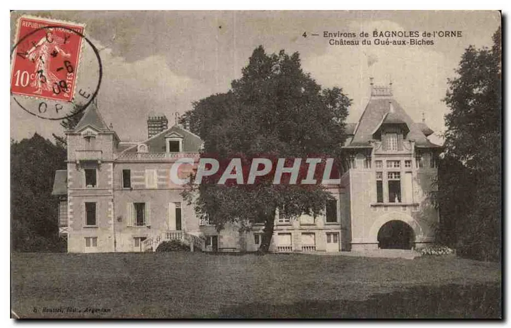 Schloss Gué-aux-Biches — Umgebung von Bagnoles-de-l'Orne — D. Benisti, Nîmes, Argentan - Vorderseite