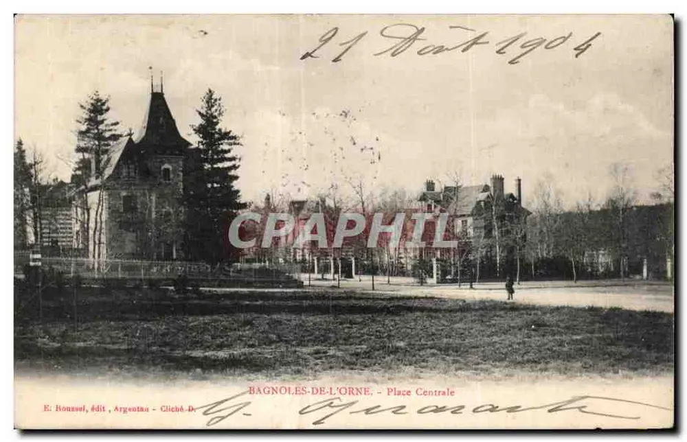 Bagnoles-de-l'Orne - Centrale Plein — E. Roussel, uitg. Argentan — foto D. - Voorkant