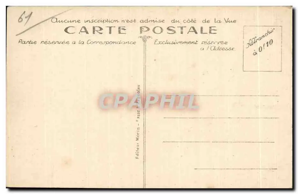 Estação Termal de BAGNOLES-de-l'ORNE — O Lago — Editor F. Morin - Verso