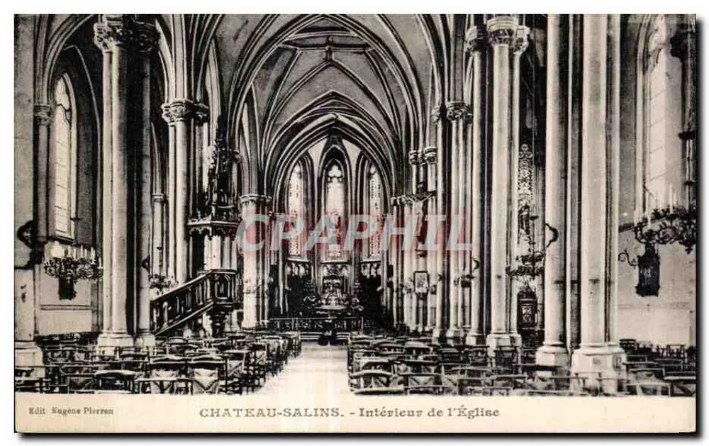 Château-Salins - Interior da Igreja — Edit. Eugène Pierren - Frente