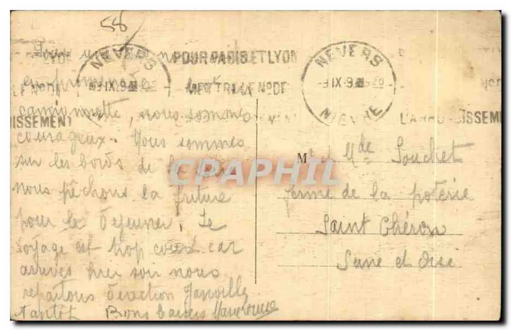 Nevers — O Hotel de Ville — Coleção Roubé, n°83 - Verso