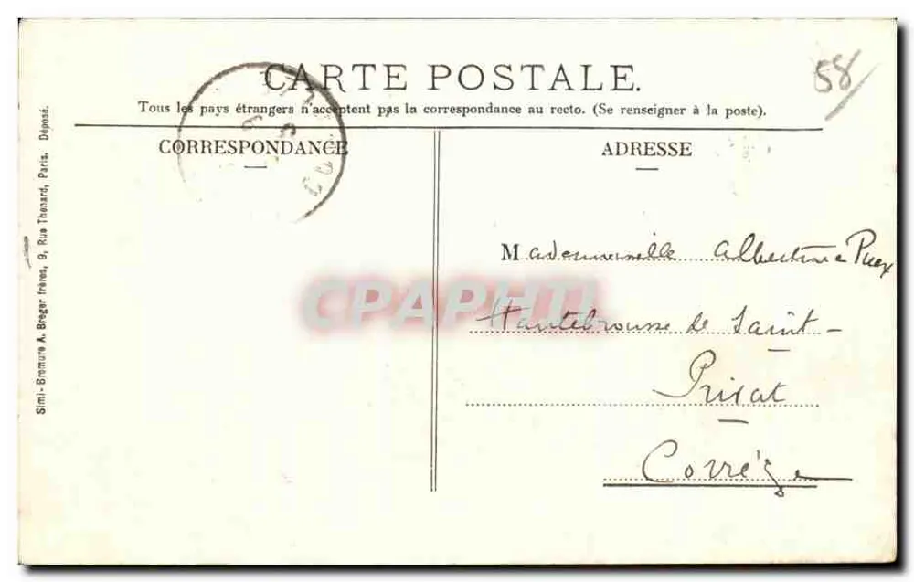 Nevers - Vista geral No. 1 — Coleção Thibier, editor Simil-Bremure & Breguet, Paris - Verso