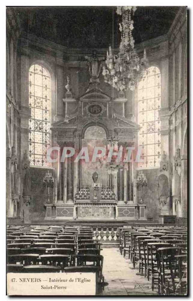 Nevers — Interior da Igreja de São Pedro — Edição de Nevers, n°47 - Frente