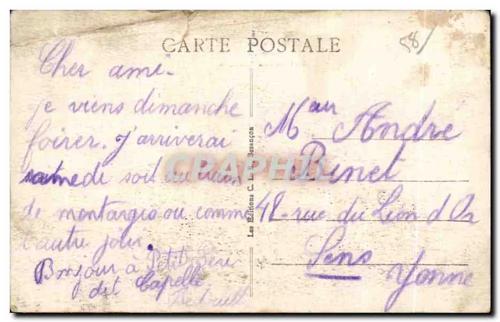 Pougués-les-Eaux — Entrée des Sources — Les Éditions C. L. de Beaunapon - Verso