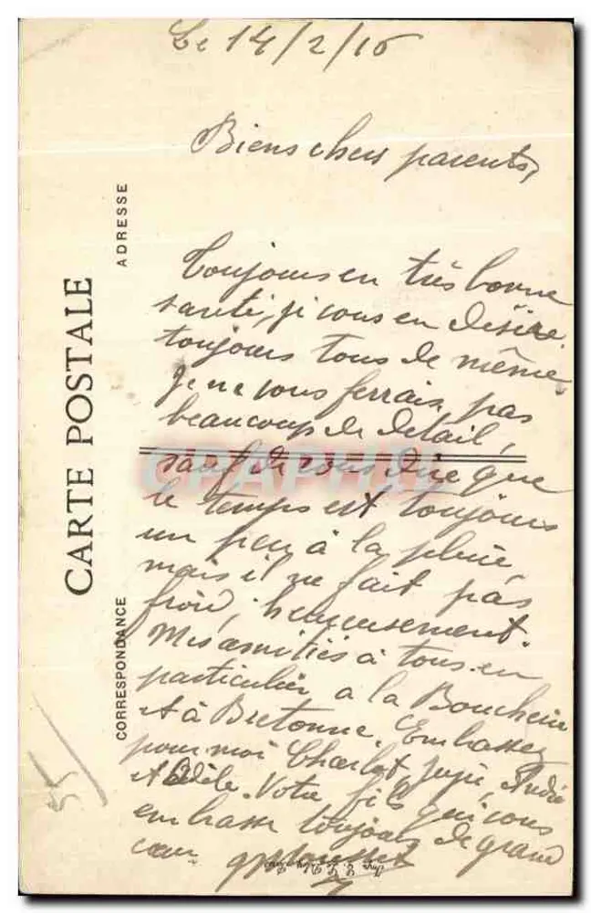 DIE ARGONNE — Ruinen von Avocourt — Die Kreuzes wurde von Granaten respektiert — H.A.B. - Rückseite