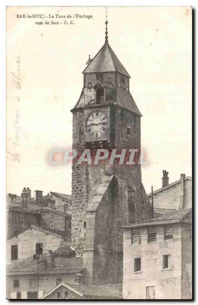 Bar-le-Duc - Ansicht der Uhrturms von vorne - E. C. - Vorderseite