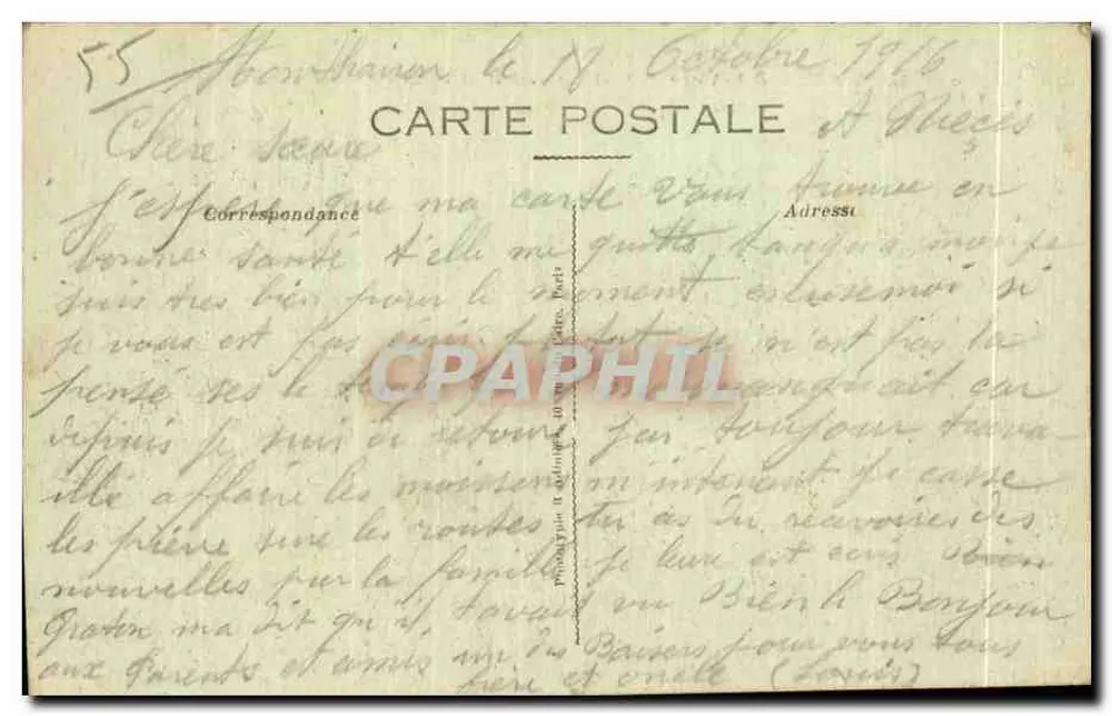 Verdun — Bombardement von Verdun — Zerstörte Häuser — Phot-Express - Visé Paris 1021 - Rückseite