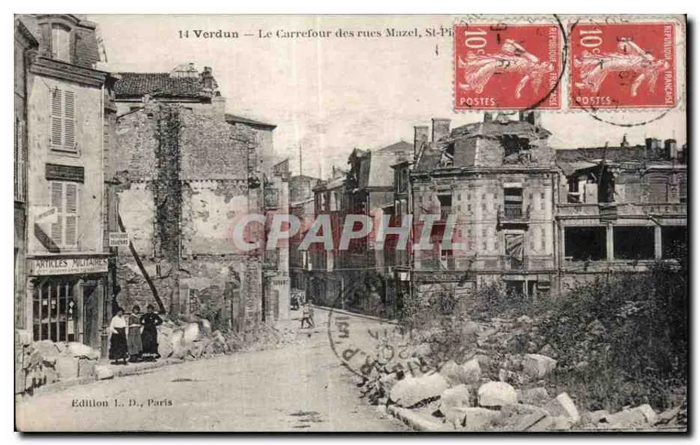 Verdun — O Cruzeiro das ruas Mazel, St-Pierre — Edição L. D., Paris - Frente
