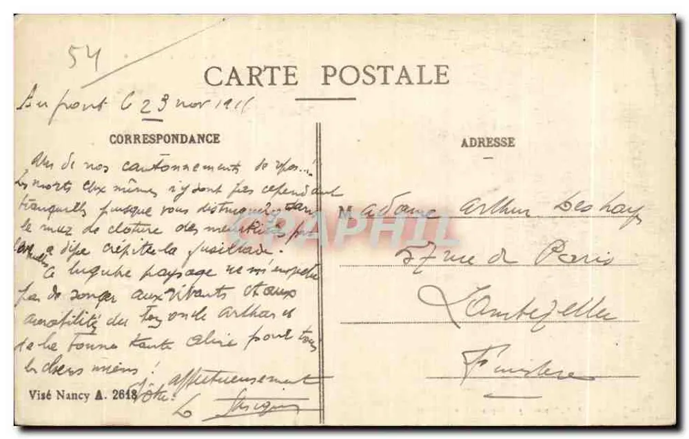 Mécrin (Meuse) — Cemitério Militar — Silène Tolzcarpe & Cie, Conflans - Verso