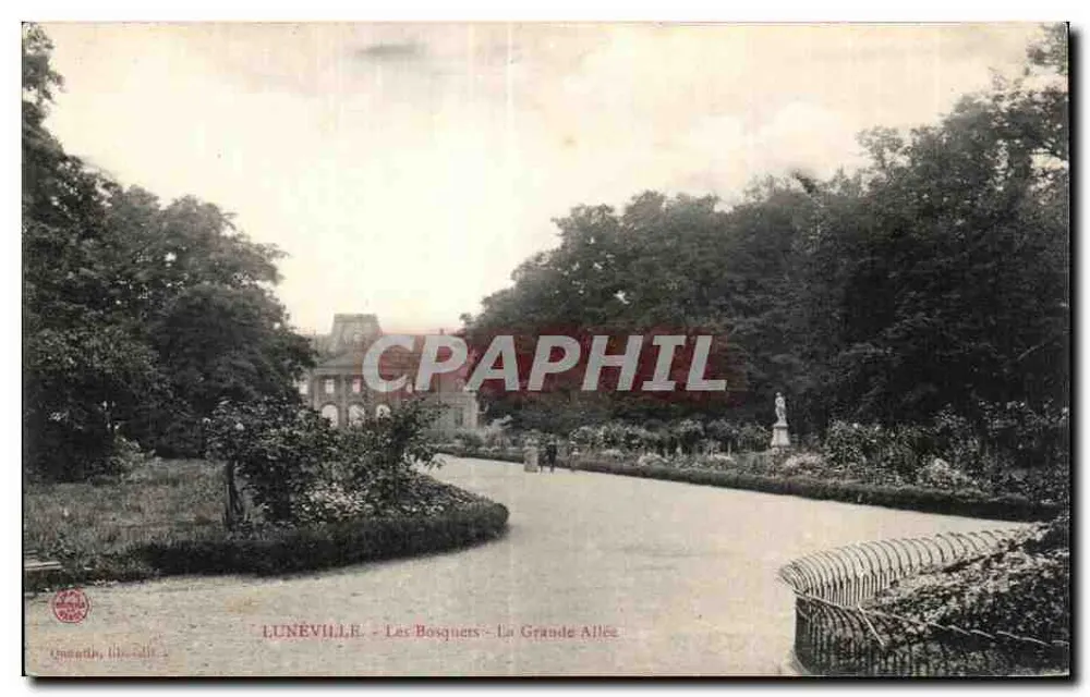 Lunéville - Les Bosquiers - La Grande Allée — Ouantin, lith. édit. - Vorderseite