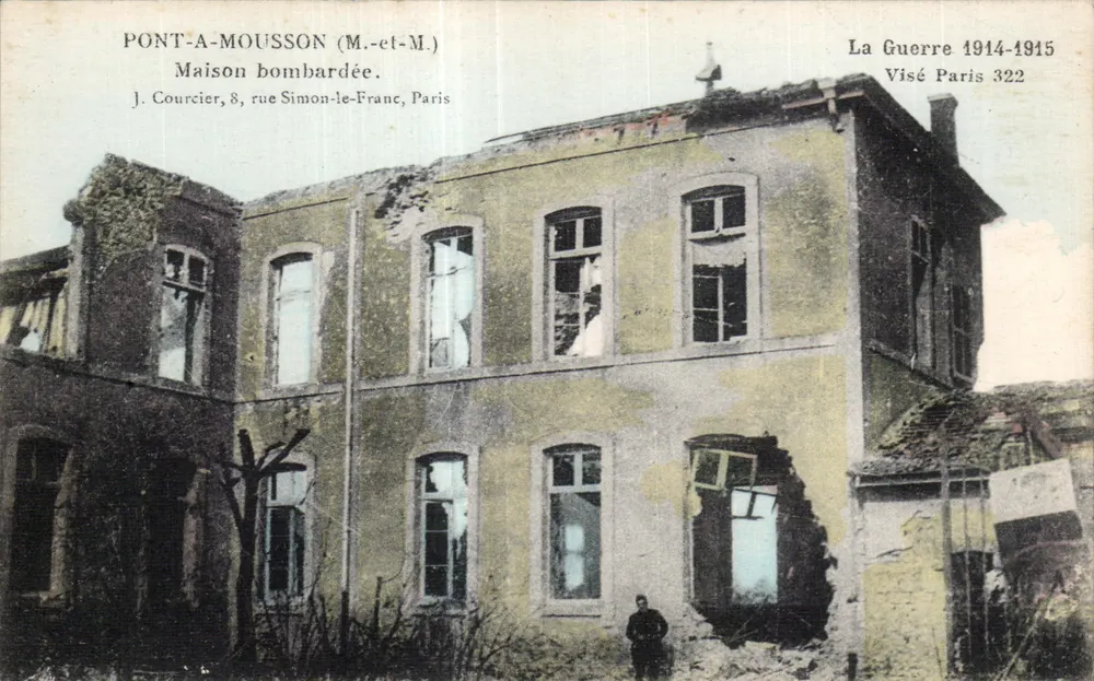 Pont-A-Mousson (M.-et-M.) — Zerstörtes Haus — J. Courcier, 8, rue Simon-le-Franc, Paris - Vorderseite