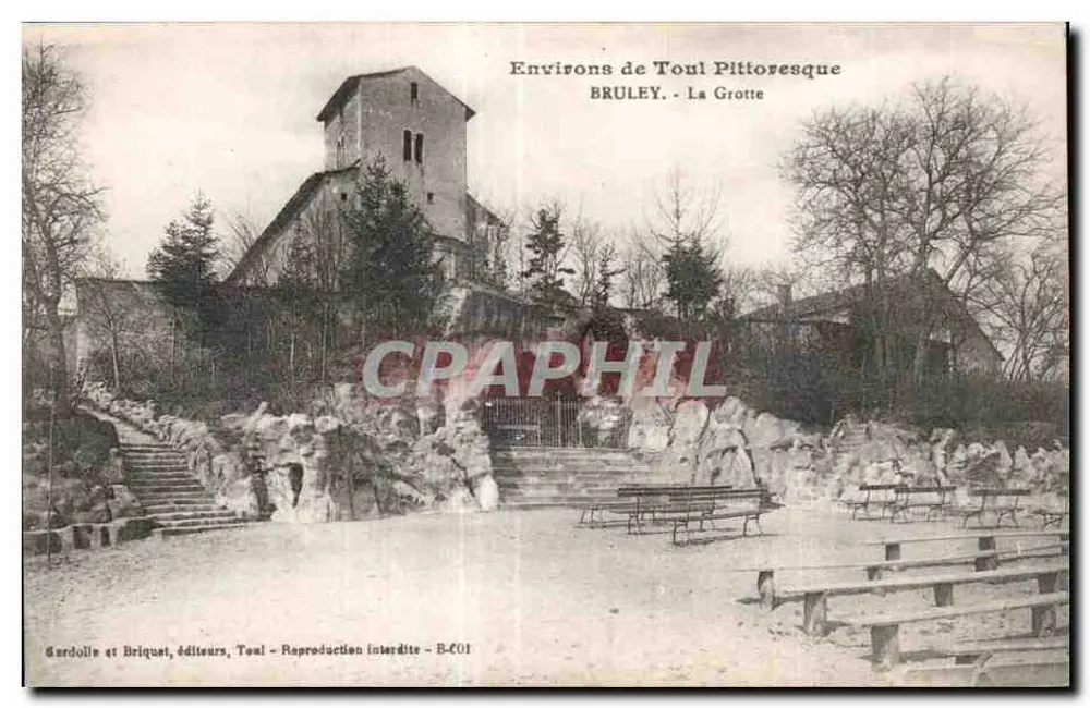 Um Toul pittoresk — BRULEY - Die Höhle — Gardolle et Briquet, Verleger, Toul - B-601 - Vorderseite