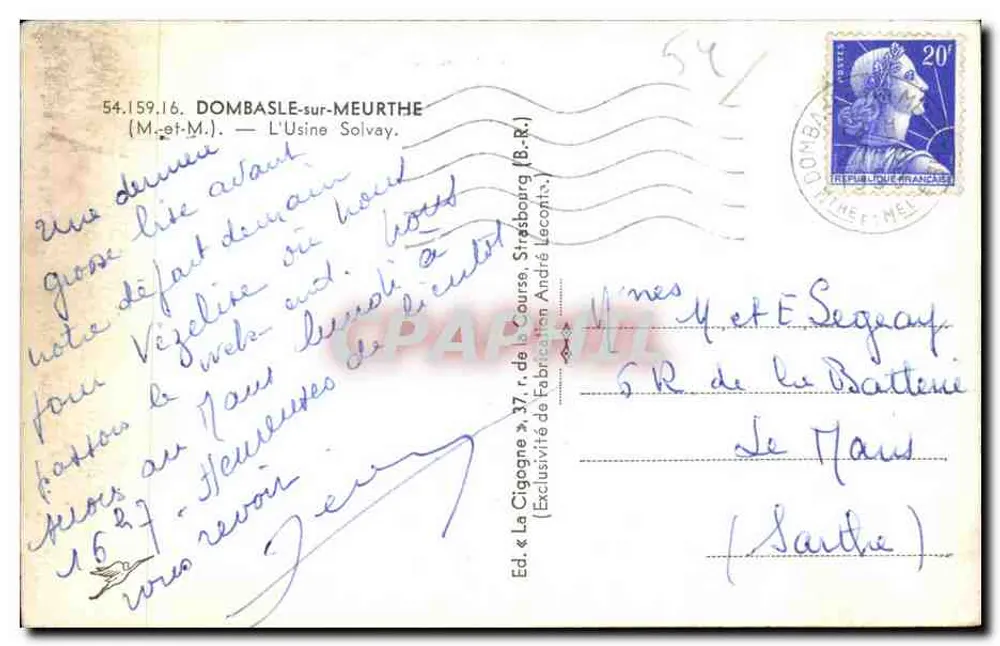 Die Storch — Solvay-Werk in Dombasle-sur-Meurthe — Edition Die Storch - Rückseite