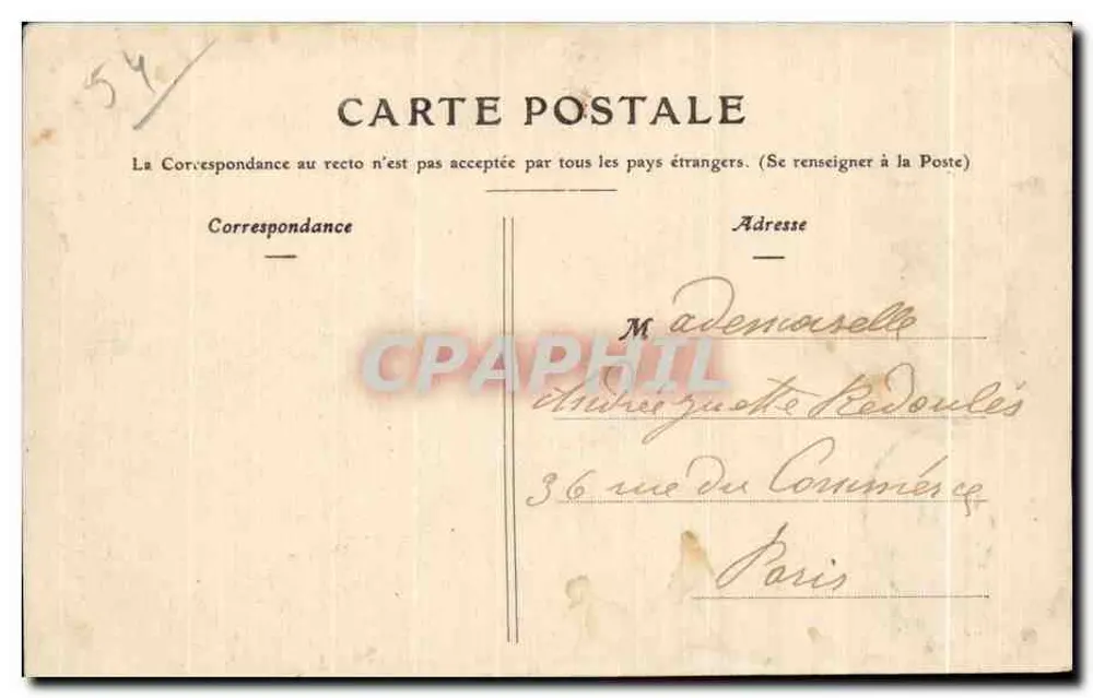 Nancy — Lembrete de Nancy — Farnier et Chauvette, Nancy - Verso