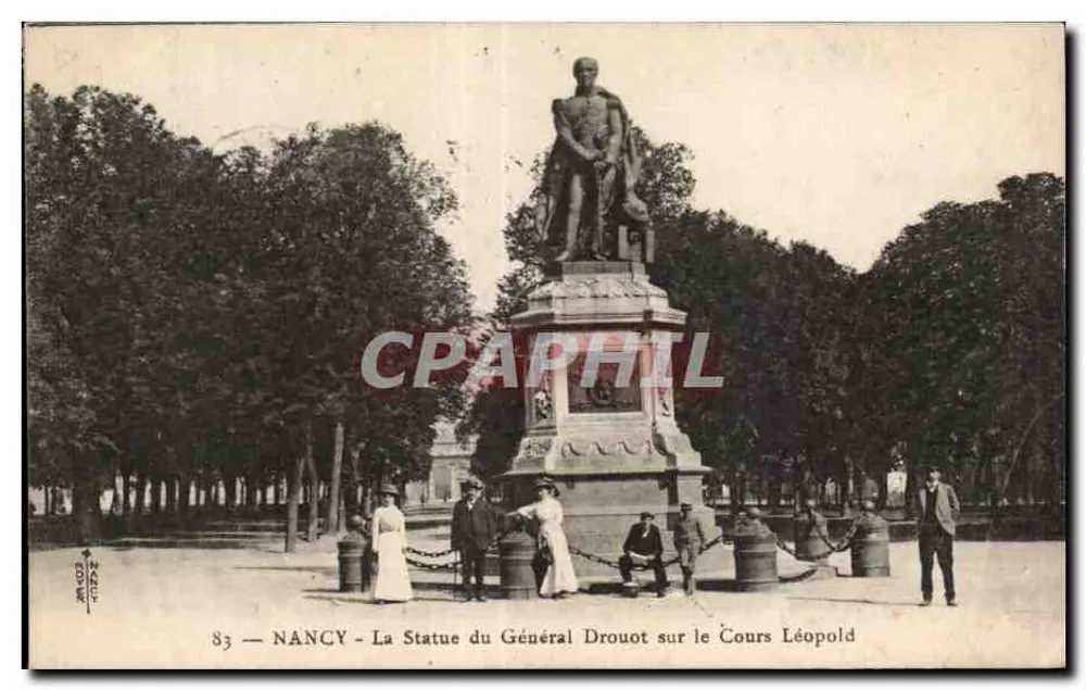 NANCY — A Estátua do Geral Drouot no Cours Léopold — Editor: Tézier, n° 83 - Frente
