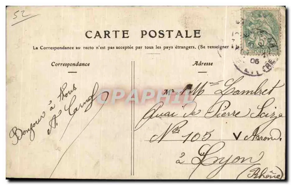 Chaumont — Ein Ufer der Marne — A. Pourltoy, Verlag - Rückseite