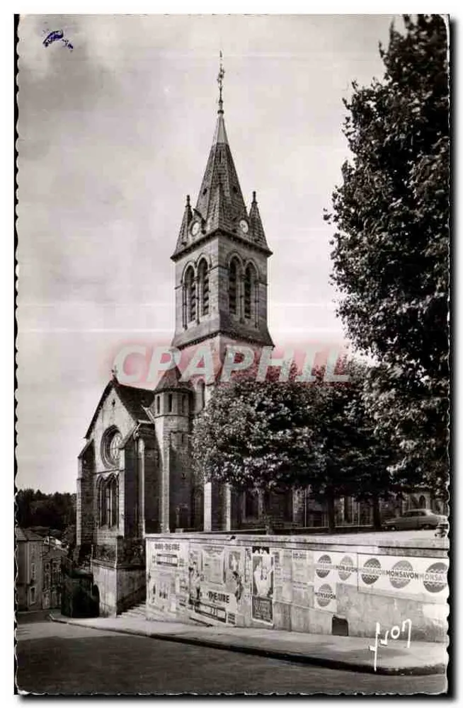 Igreja de Bourbonne-les-Bains — vista do edifício com seu campanário — editor: Pintographie Véritable - Frente