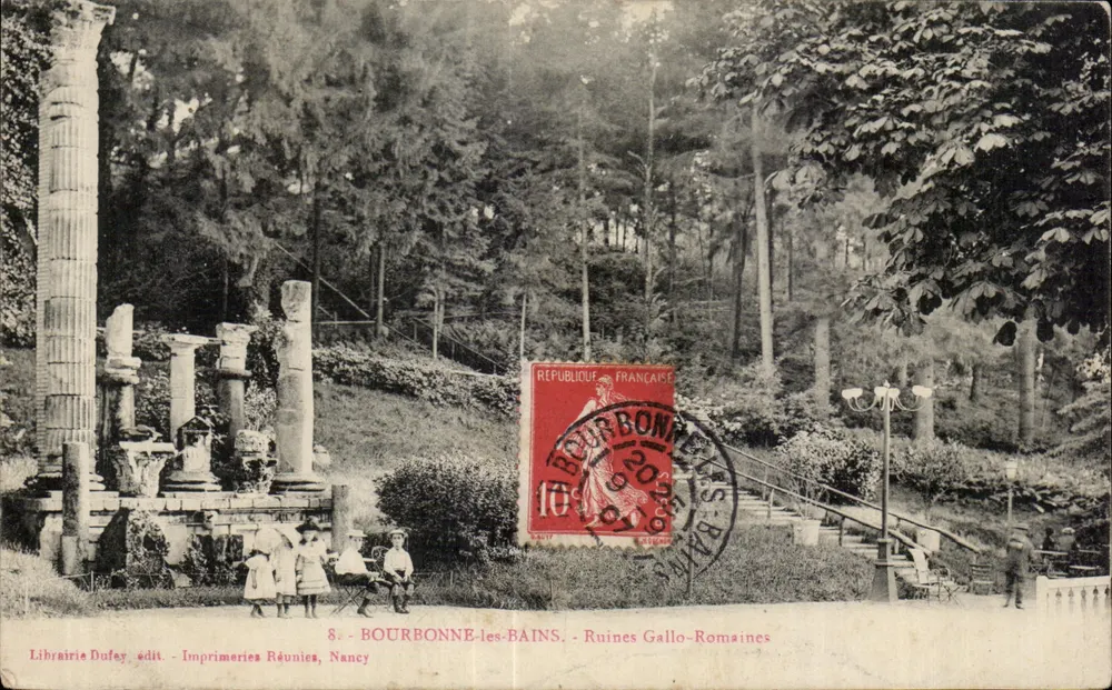 Bourbonne-les-Bains — Ruínas Galo-Romanas — Librairie Dufey, Imprimeries Réunies, Nancy - Frente