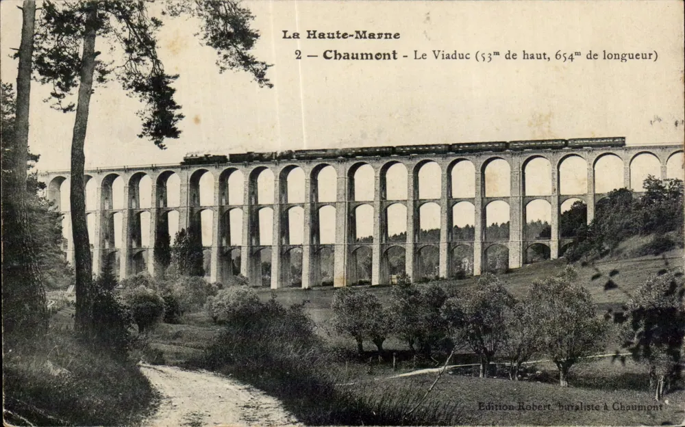 La Haute-Marne — Chaumont — El Viaducto (53m de altura, 654m de longitud) — Edición Robert, buralista en Chaumont - Anverso