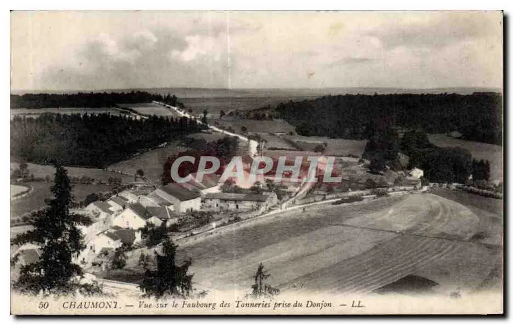 Chaumont — Blick auf den Faubourg des Tonneries vom Donjon aus — L.L. — n°50 - Vorderseite