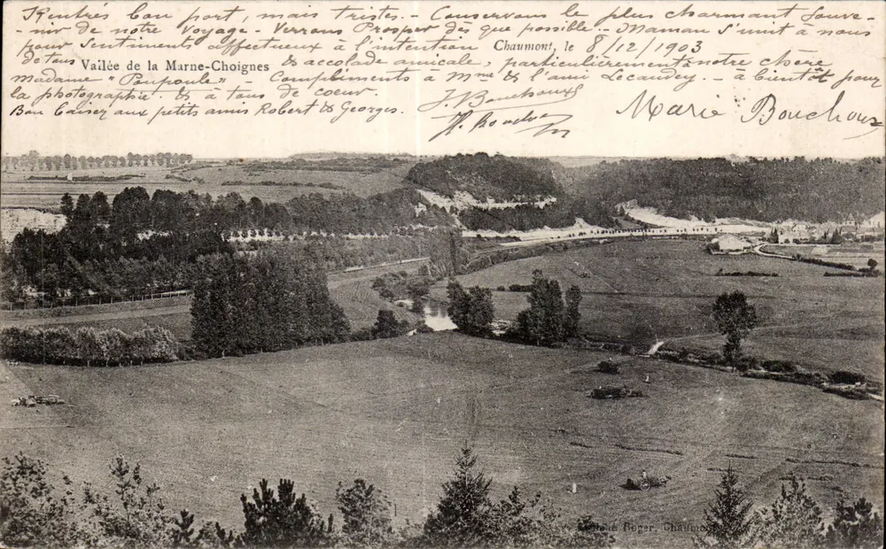 Tal der Marne-Choignes — Panoramablick — Verleger: Charles Roger, Chaumont - Vorderseite