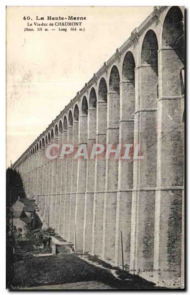 El Viaducto de Chaumont — Alta Marne — Editor: Miche & Pouvour — N° 40 - Anverso