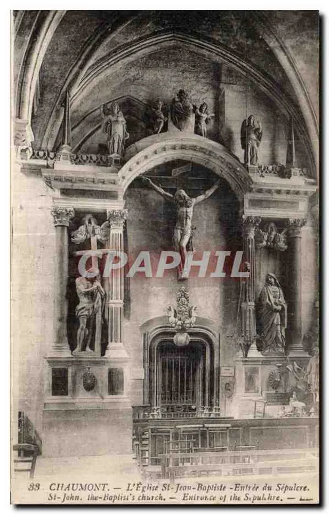 Châumont — Die Kirche St-Jean-Baptiste — Eingang zum Grab - Vorderseite