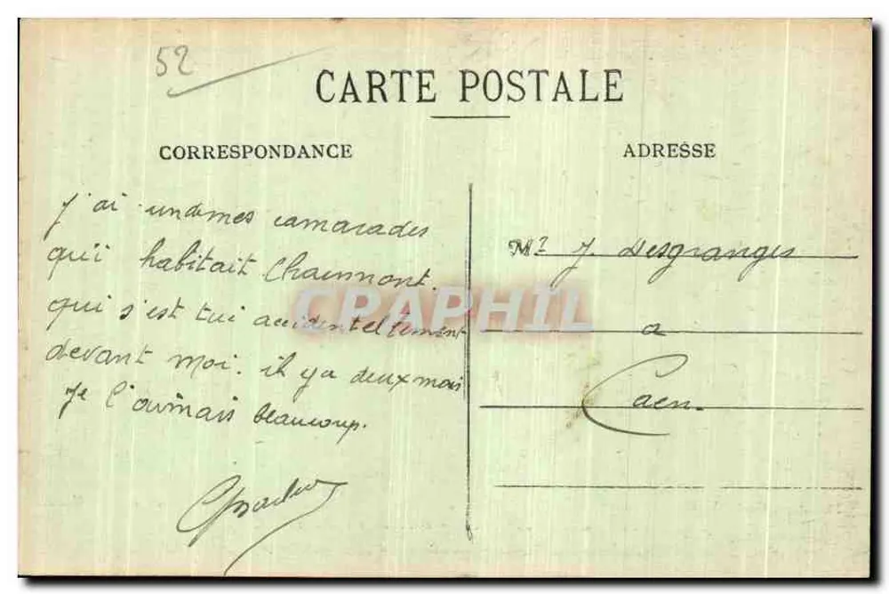 Chaumont — El Ayuntamiento — Fototipia Daniel Delboy, Mirecourt, n°20, Edición Mary Wolter - Reverso