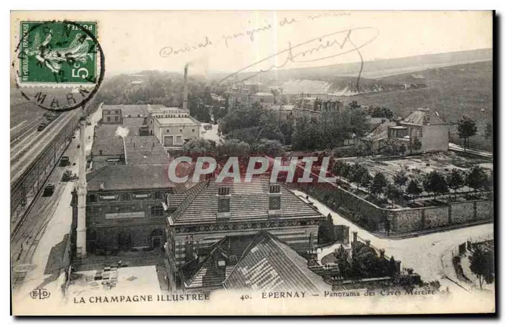 Epernay — Panorama das Caves Mercier — Editor B.P.D. n°40 - Frente