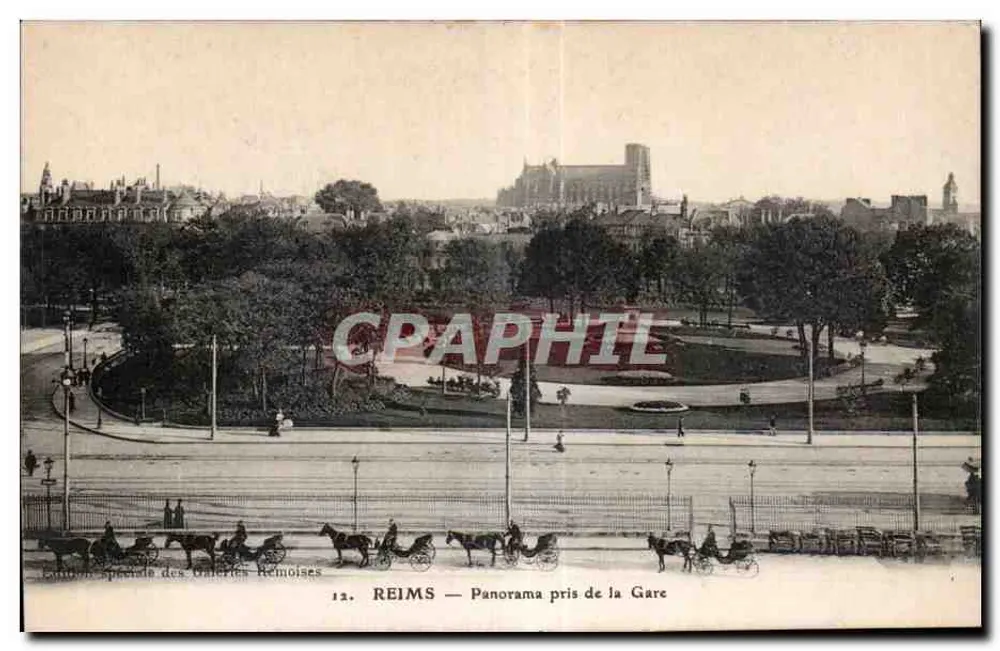 Reims — Panorama tirado da Estação — Edição especial das Galerias Remoises, n°12 - Frente