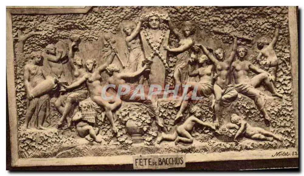 Bacchus-Fest — gemeißelter Relief in Kalk — Sammlung Champagne Pommery & Greno - Reims, n°14 - Vorderseite