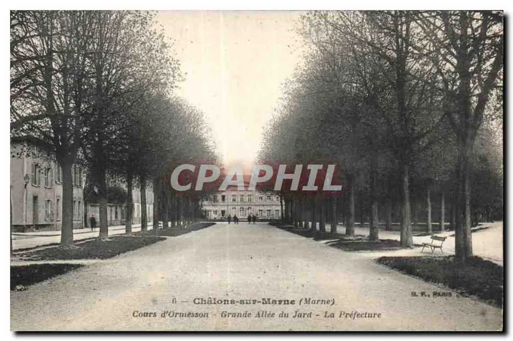 Châlons-sur-Marne — Grande Allée du Jard — La Préfecture — B. F. PARIS - Vorderseite