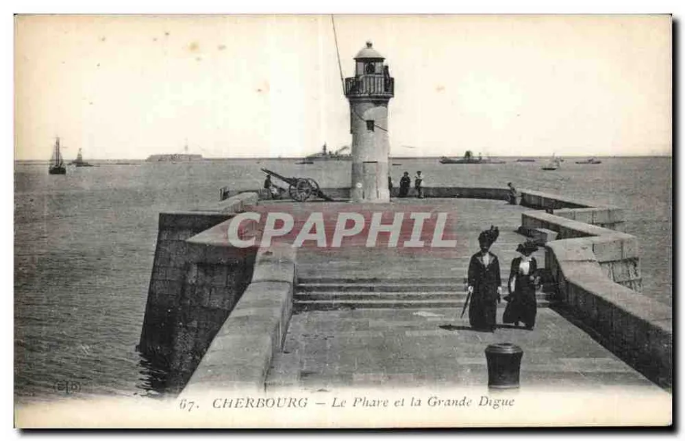 Cherbourg — Le Phare et la Grande Digue — Éditeur : CherbouRG - Frente