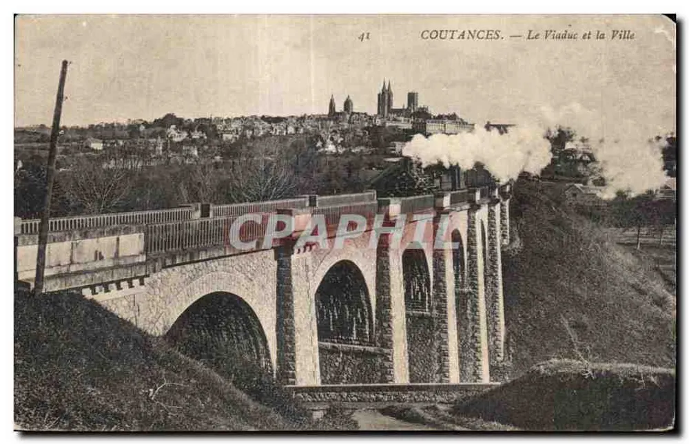 Coutances — O Viaduto e a Cidade - Frente