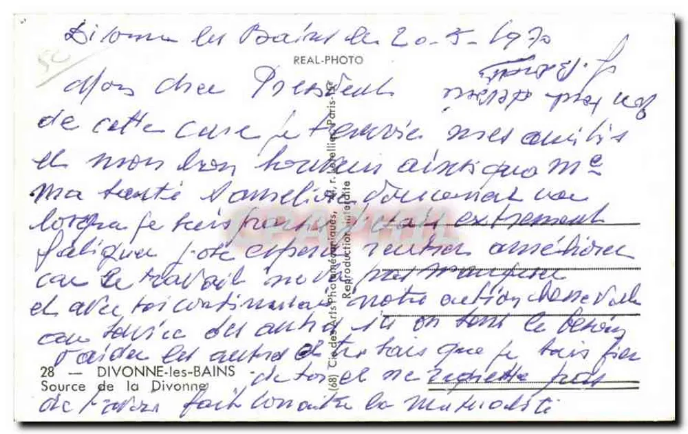 Fonte da Divonne — Divonne-les-Bains — REAL-PHOTO - Verso