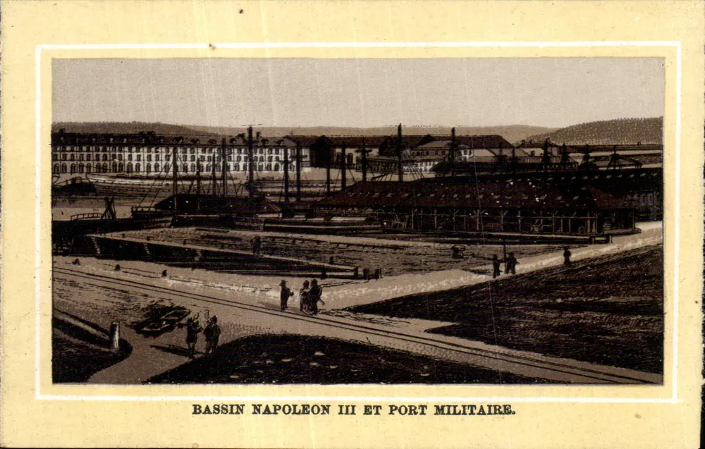 Bassin Napoléon III und Militärhafen — Ansicht des Bassins und militärischer Anlagen — kein Verlag oder Nummer sichtbar - Vorderseite