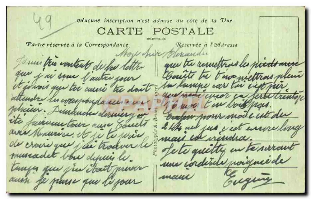 Angers — Torre dos Ingleses — A. B. - Verso