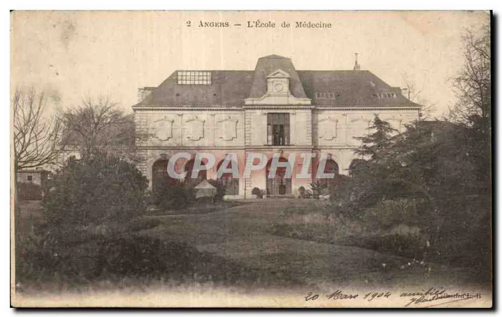 Angers — A Escola de Medicina — editor anônimo, número de série não visível - Frente