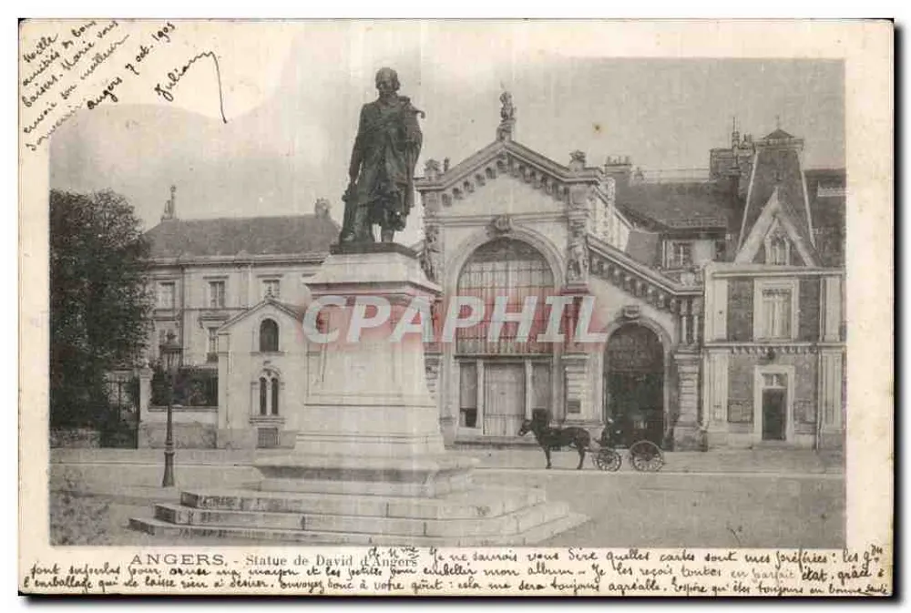 Angers — Estátua de David d'Angers — editor não identificado, número de série não visível - Frente