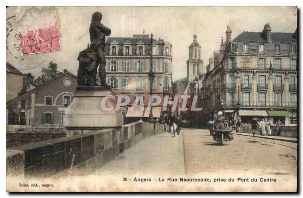 Angers - La Rue Beaurepaire, Aufnahme vom Pont du Centre — Collet, Verlag, Angers, n°20 - Vorderseite
