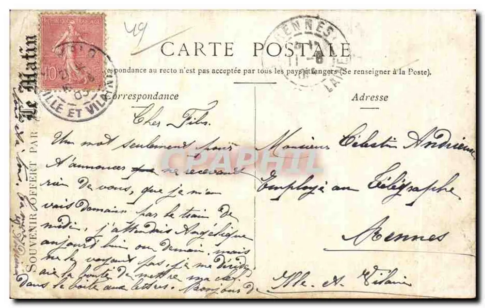 Angers — Hotel Pincé — Staerck Paris - Verso