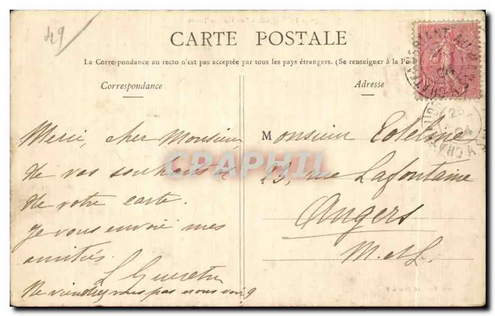 Pouancé - As Velhas Torres — Coleção G. Drouard, n°30 - Verso