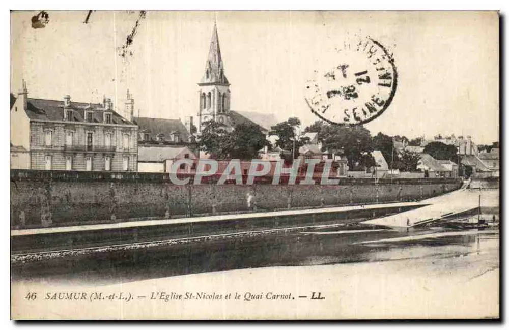 Saumur (M.-et-L.) — Kirche St. Nicolas und Quai Carnot — LL - Vorderseite
