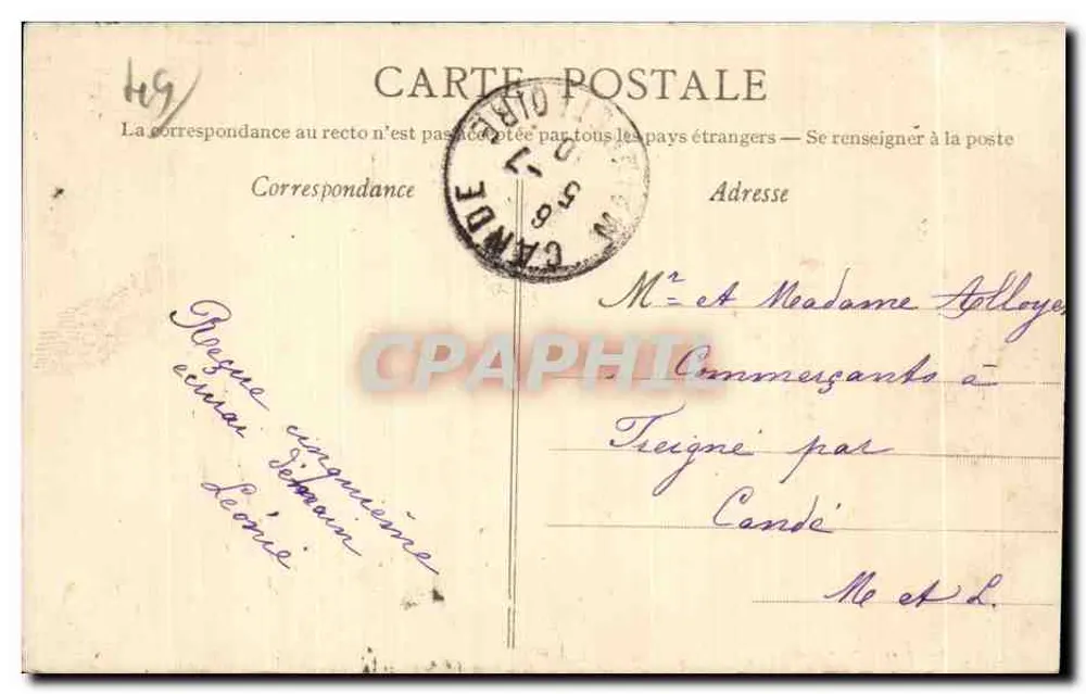 Angers — Souvenir d'Angers — editor D.V. plus - Verso