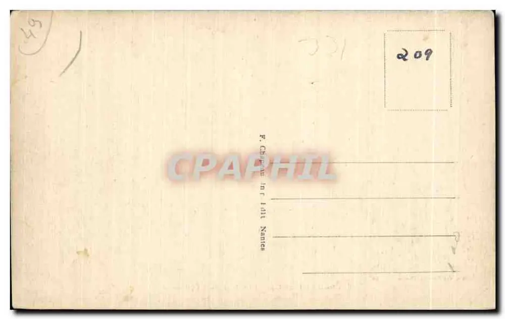 Candé (M.-et-L.) — Interior da Igreja — Editor R. Chirat, Nantes, n°16 - Verso
