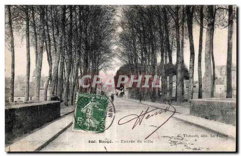 Baugé — Entrada da cidade — G. Thibault, editor La Flèche - Frente