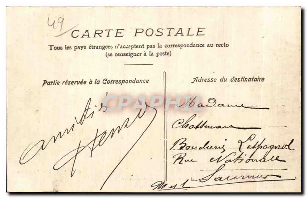 Baugé — Entrada da cidade — G. Thibault, editor La Flèche - Verso